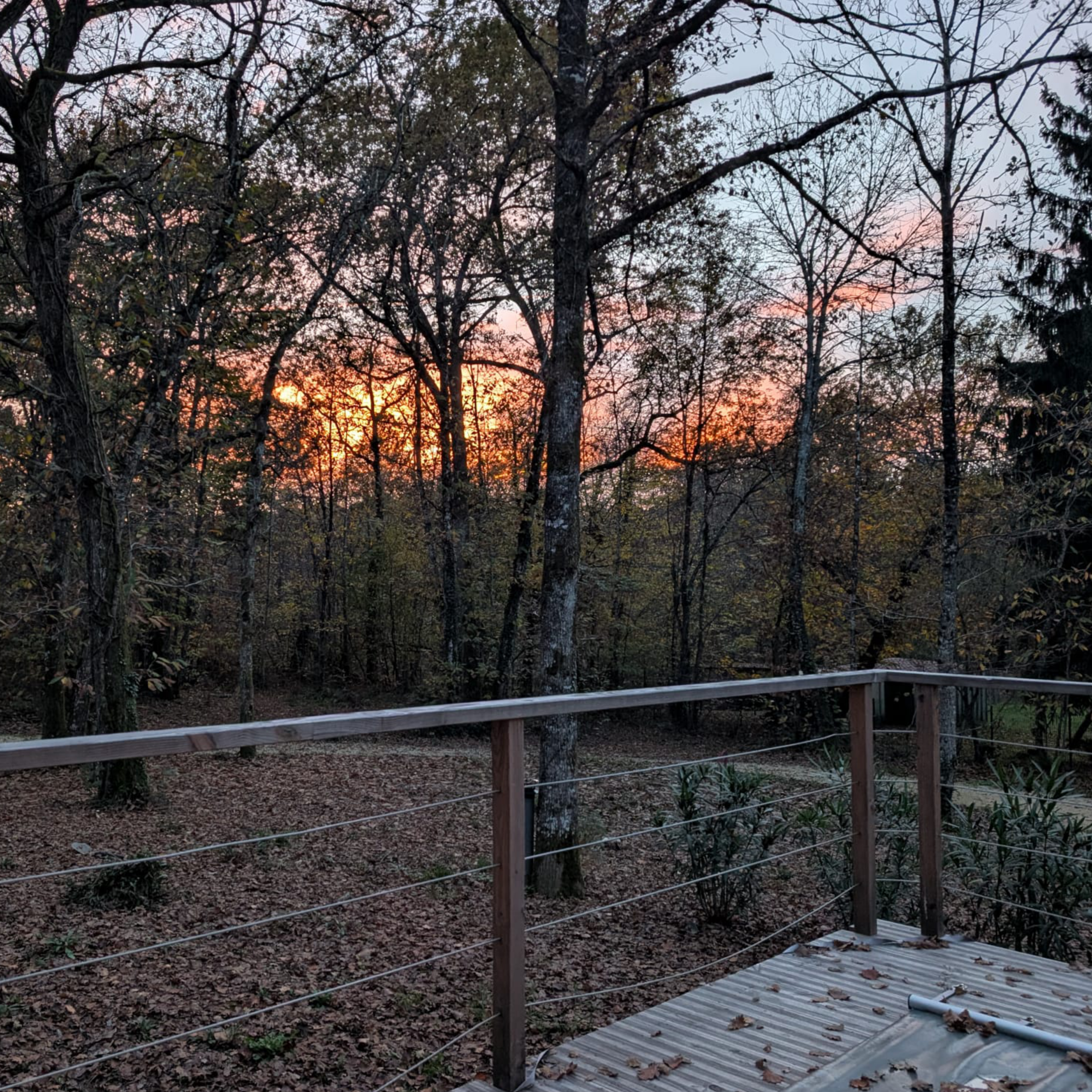 vue du coucher de soleil depuis la terrasse
